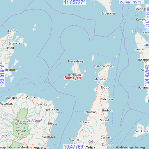 Bantayan on map