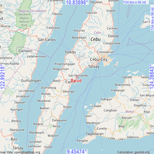 Balud on map