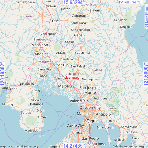 Baliuag on map