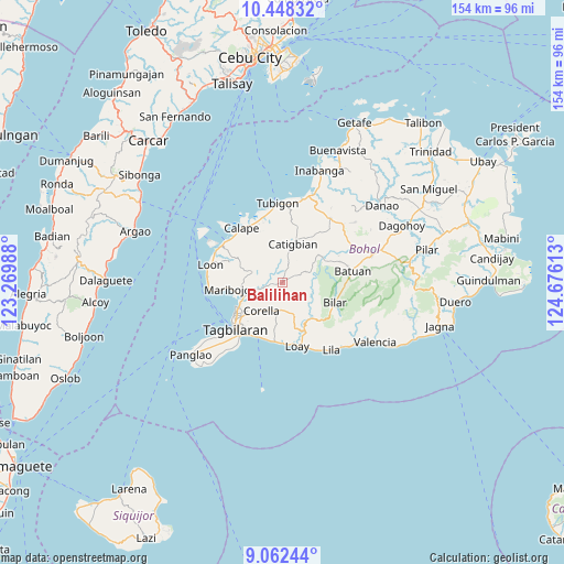 Balilihan on map