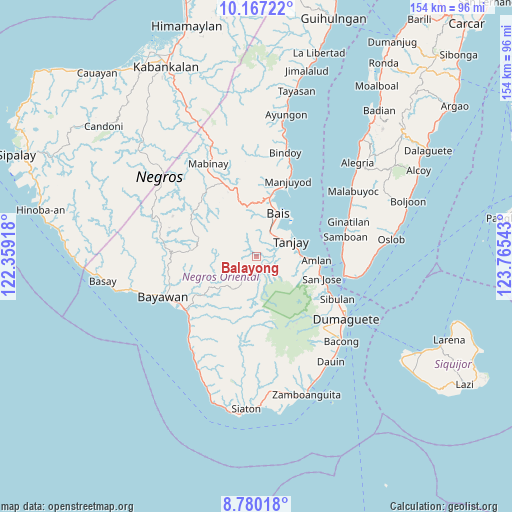 Balayong on map