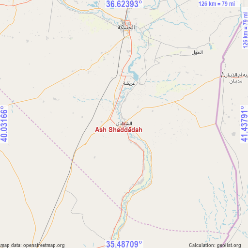 Ash Shaddādah on map