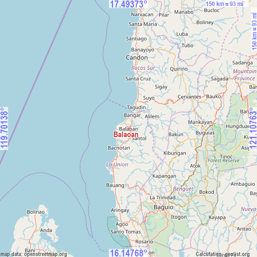 Balaoan on map