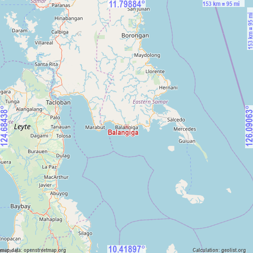 Balangiga on map