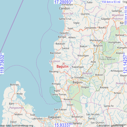 Bagulin on map