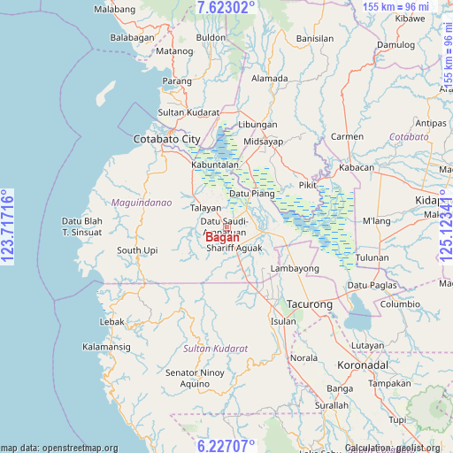 Bagan on map