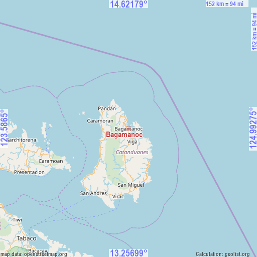 Bagamanoc on map