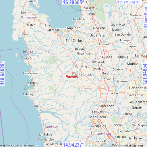 Bacsay on map