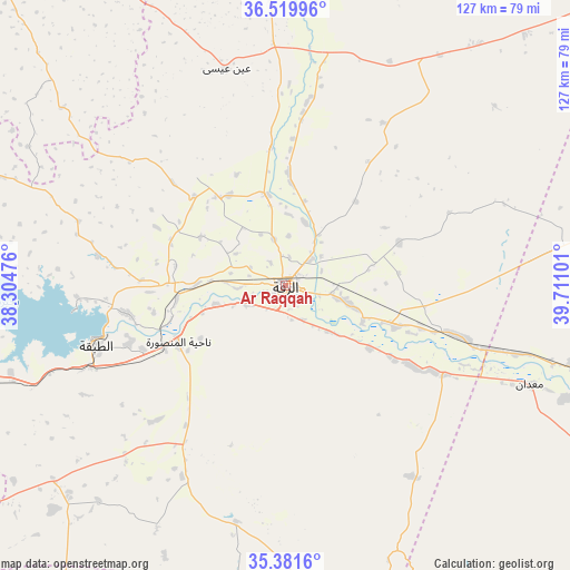 Ar Raqqah on map