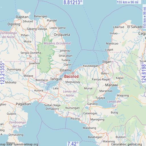 Bacolod on map
