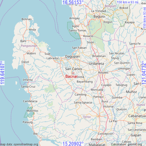 Bacnar on map