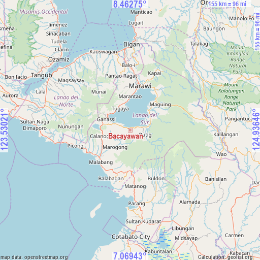 Bacayawan on map