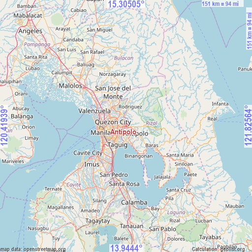 Antipolo on map