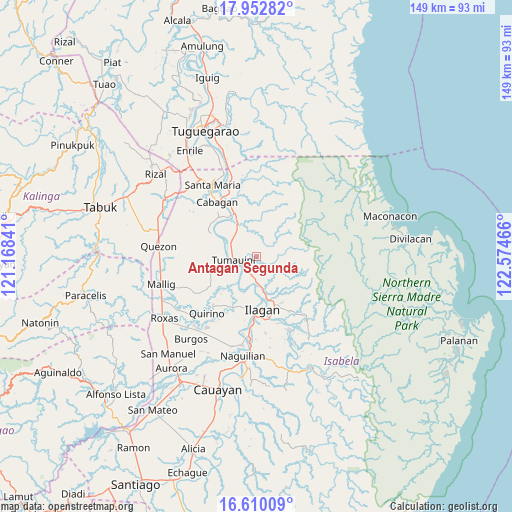 Antagan Segunda on map