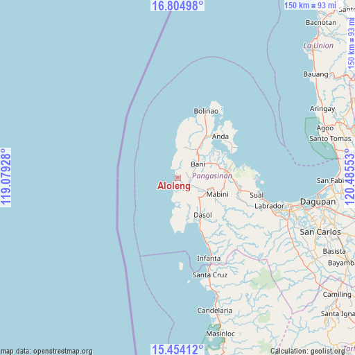 Aloleng on map