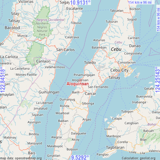 Aloguinsan on map