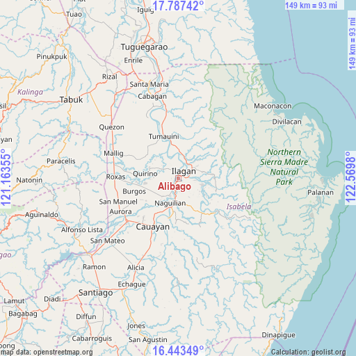 Alibago on map