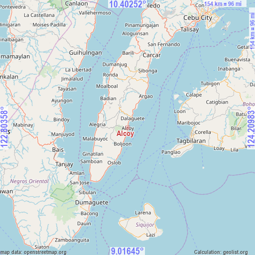 Alcoy on map