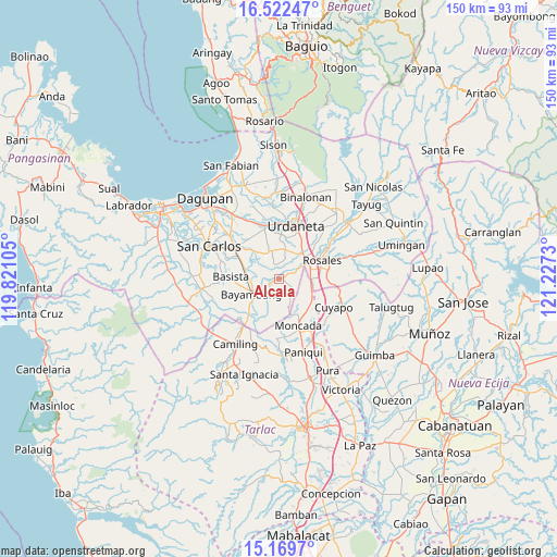 Alcala on map