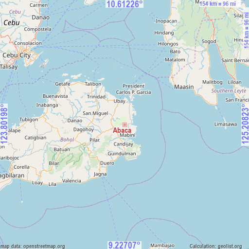 Abaca on map