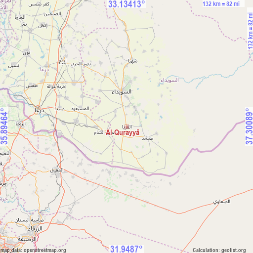 Al Qurayyā on map