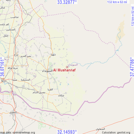 Al Mushannaf on map