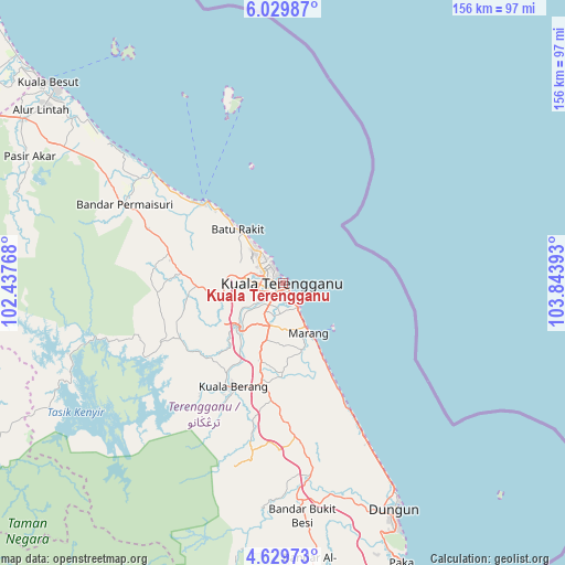 Kuala Terengganu on map