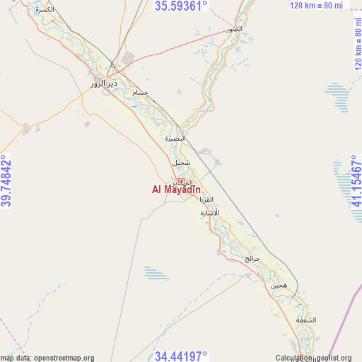 Al Mayādīn on map