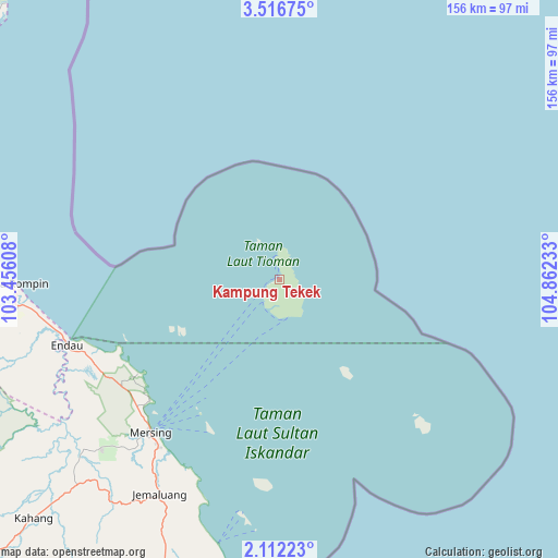 Kampung Tekek on map