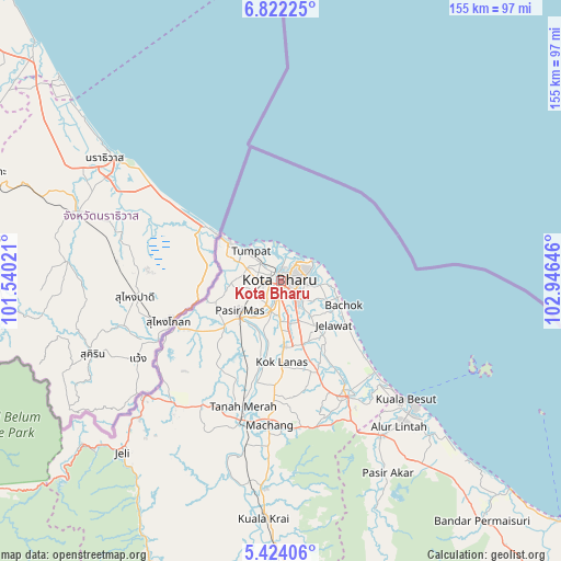 Kota Bharu on map