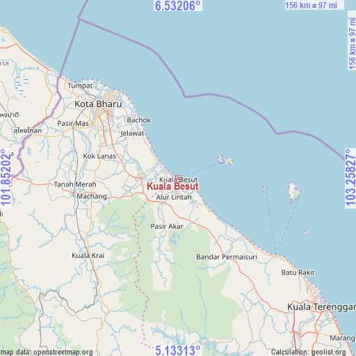 Kuala Besut on map