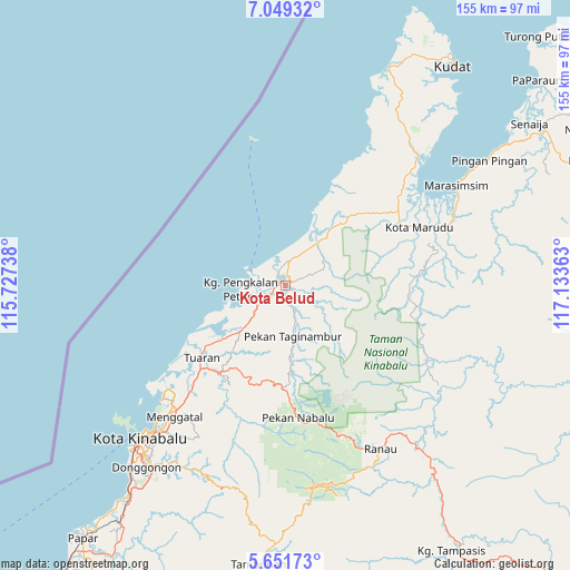 Kota Belud on map