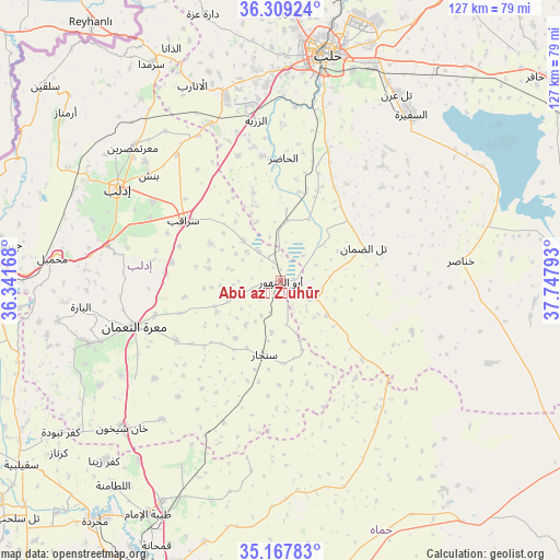 Abū az̧ Z̧uhūr on map