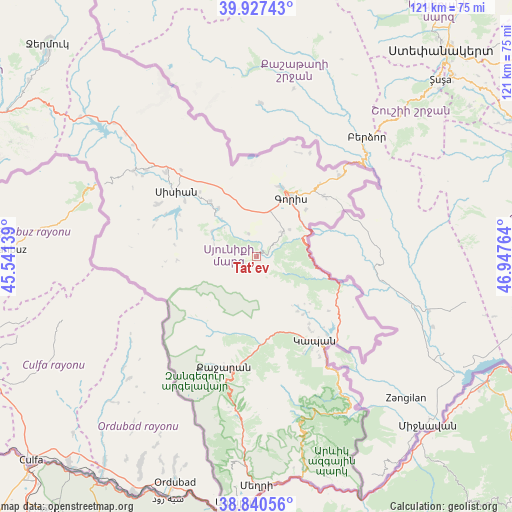 Tat’ev on map