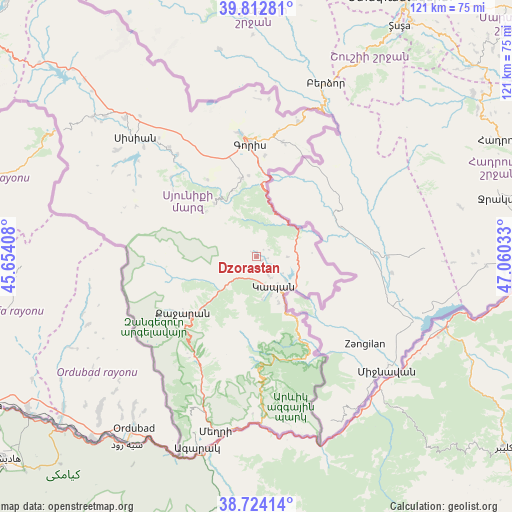 Dzorastan on map