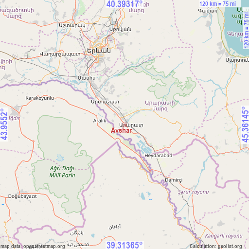 Avshar on map