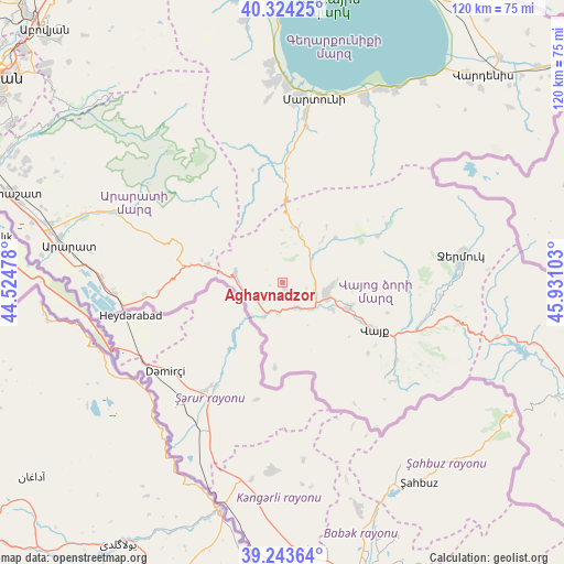 Aghavnadzor on map