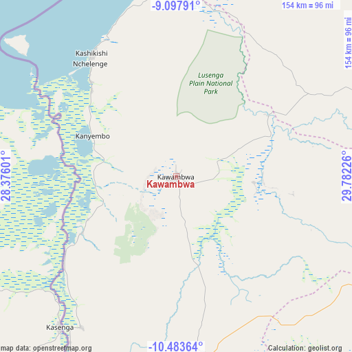 Kawambwa on map