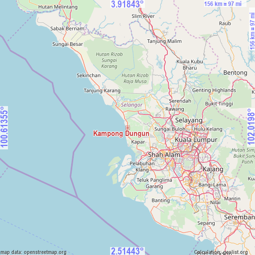 Kampong Dungun on map