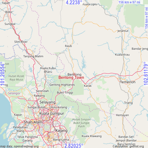 Bentong Town on map