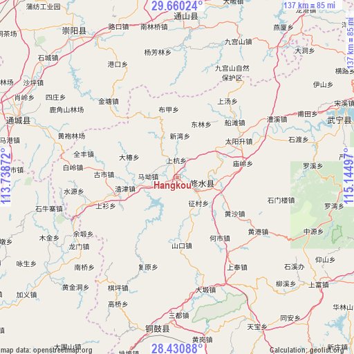 Hangkou on map