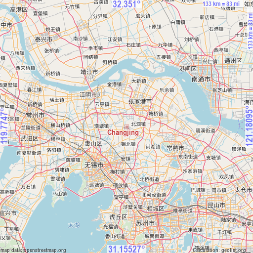 Changjing on map