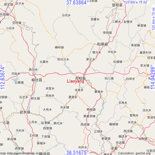 Liaoyang on map