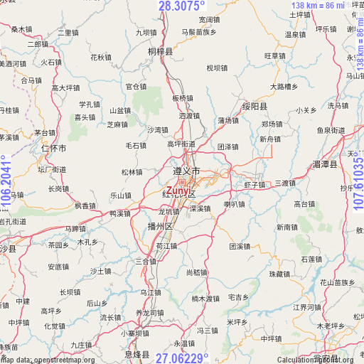 Zunyi on map