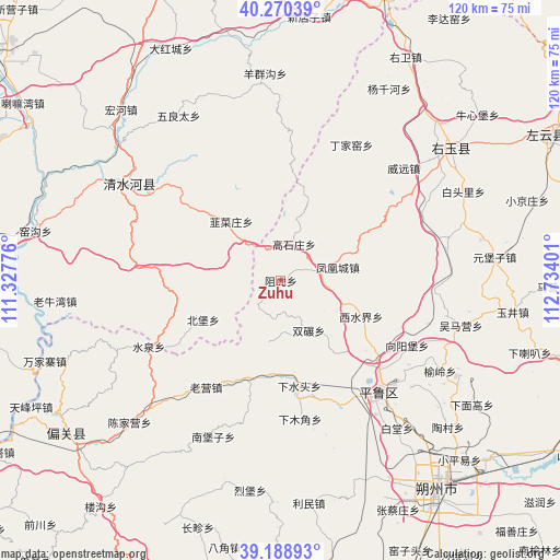 Zuhu on map