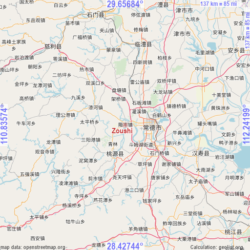 Zoushi on map