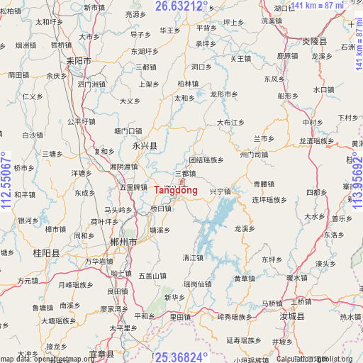 Tangdong on map