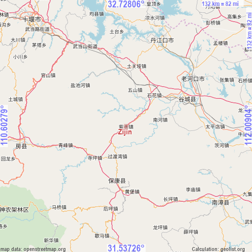 Zijin on map