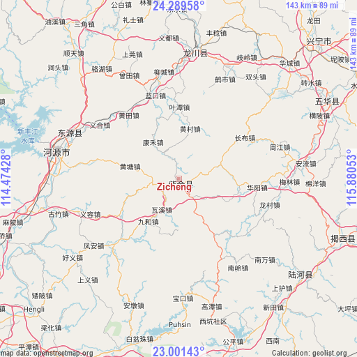 Zicheng on map