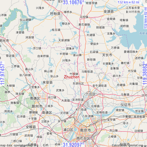 Zhuzhen on map